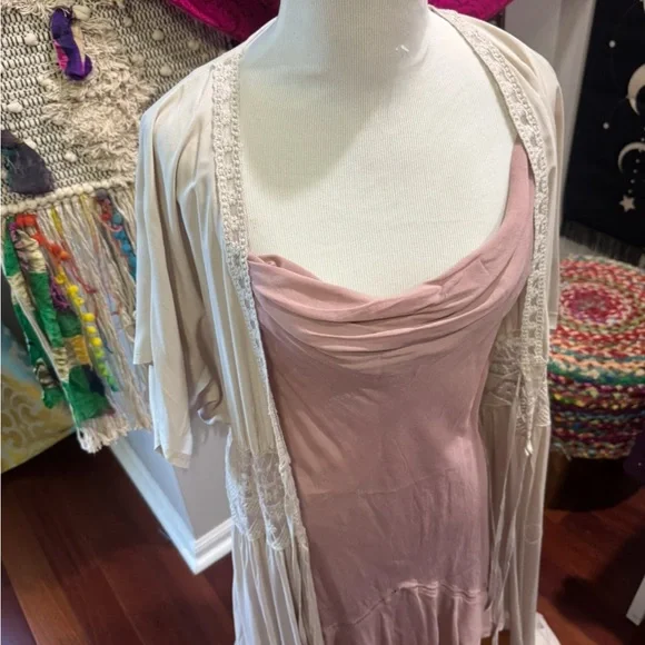 Free people Elegant Pink Slip Dress medium - Picture 5 of 6